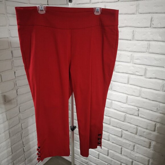 Ricki's Ladies Red Size XXL Pull On Style Capri Length Pants - Picture 1 of 12